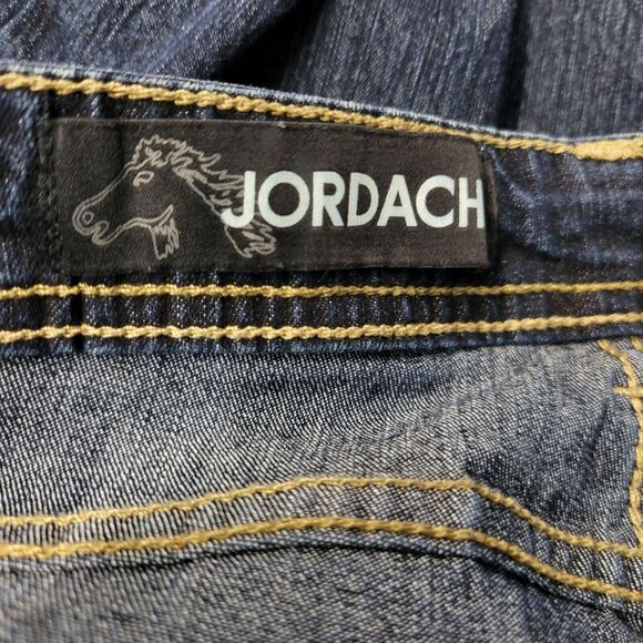 Jordache Bootcut Jeans Womens 16 Blue Dark Wash Stretches Trouser Button Pockets - Picture 12 of 16
